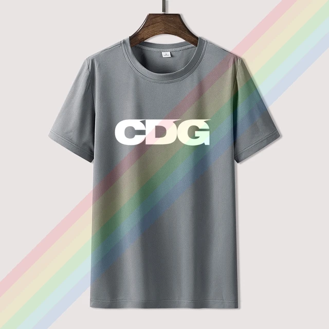 Comme White Cdg Logo Garcon Men Women Summer 100% Cotton Black Tees Male Newest Top Popular Normal Tee Shirts Unisex 4charcoal gray