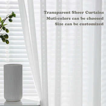 

16 Colors Elegant Soft Yarn Sheer Curtain for Window Tulle Curtains for Living Room Kitchen Modern Door Treatments Voile Curtain