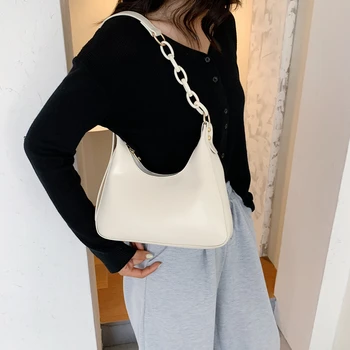 

Fashion Solid Color PU Leather Bucket Bags For Women Chain Design Shoulder Messenger Crossbody Handbags Female Travel Bag
