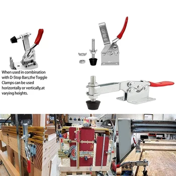 

5 Pcs Toggle Clamp GH-201-B Adjustable Anti Slip Quick Release Tool 90KG Holding Capacity for Machine Operation Welding