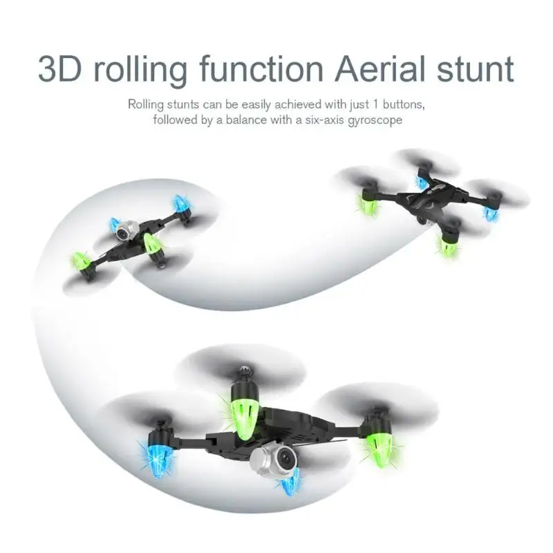 Folding 0.3MP Camera Drone Four-Axis Gravity Sense WIFI FPV Quadcopter Smart Follow RC Helicopter Battery Remote Control Toys