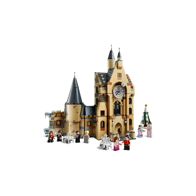 922 шт SX строительные блоки SX-6010 J10001 Harryly Potterry Hogwarts с башней с часами, совместимые 75948 игрушки, кирпичи, рождественский подарок - Цвет: Send Without Box