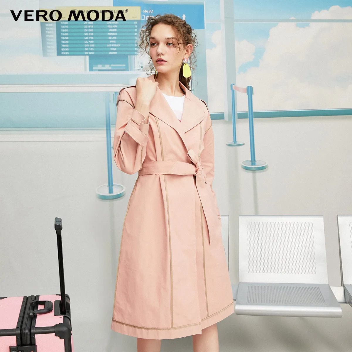 Vero Moda Женский приталенный комбинированный Тренч с высокой посадкой | 319321553