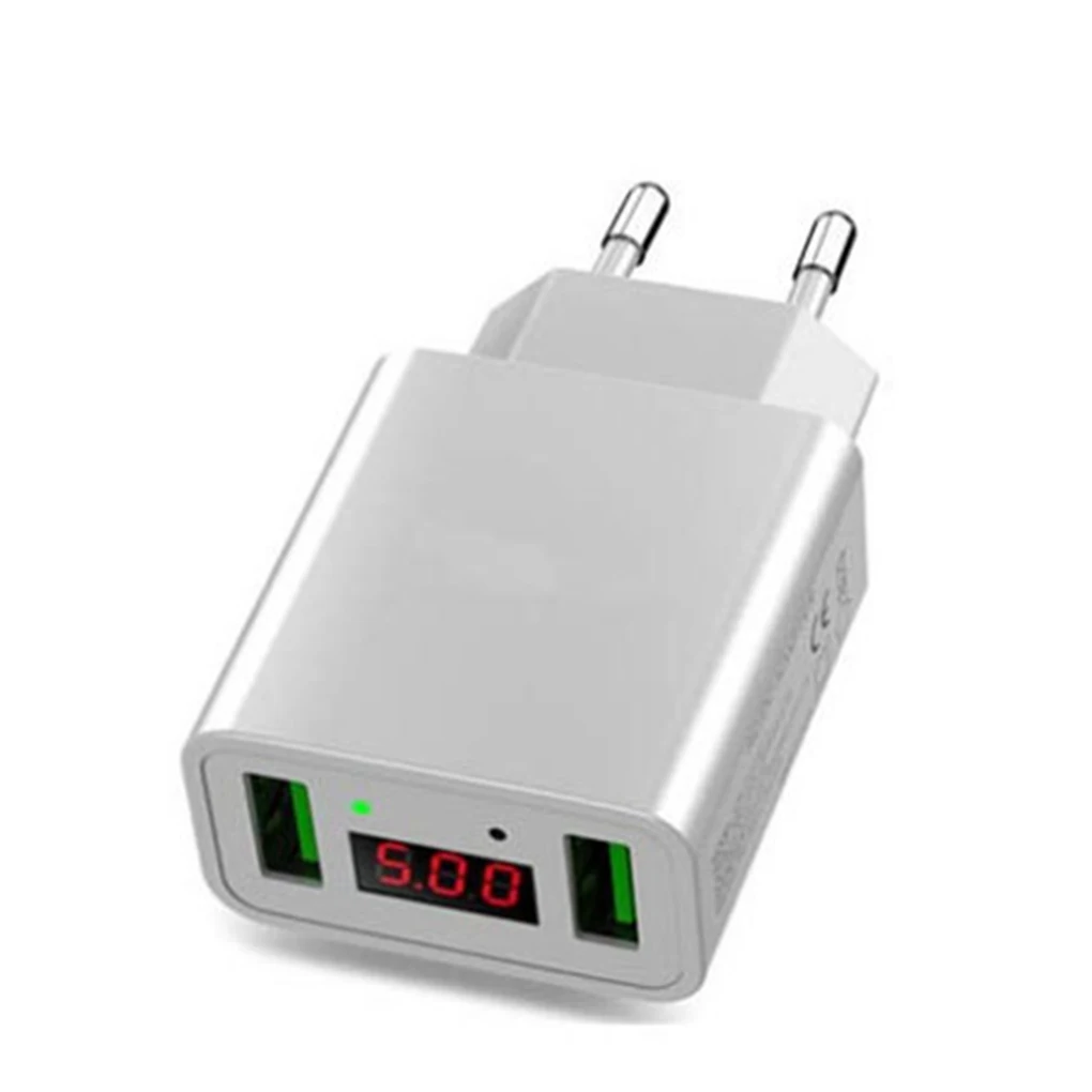 USB зарядное устройство для телефона универсальное 2 порта для мобильного телефона с ЖК-цифровым дисплеем портативное зарядное устройство EU/US Plug