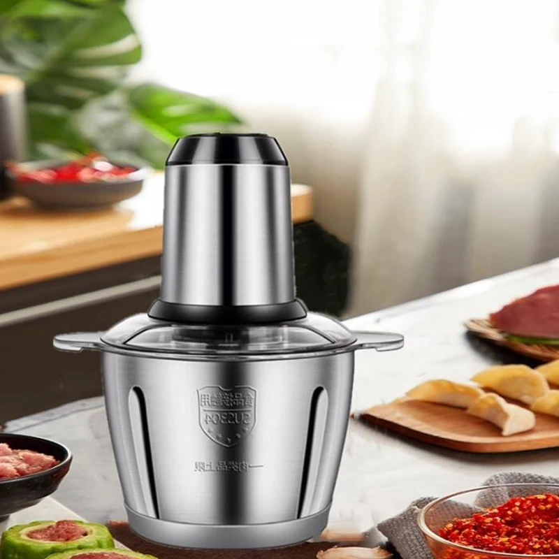 2l/3l Stainless Steel Electric Automatic Meat Grinder Household Mincer  Vegetable Garlic Slicer Food Chopper - Meat Grinders - AliExpress