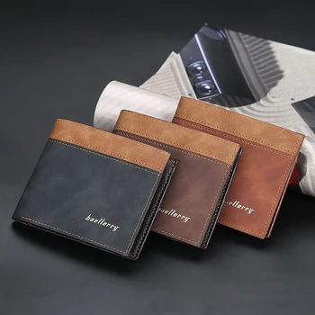 

Luxury Designer Mens Wallet Business Card Holder wallet for men solid color high quality PU Leather male purse 2020 hot selling