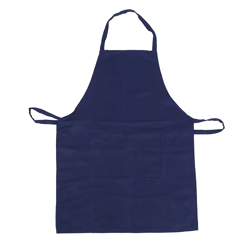 Plain Apron with Front Pocket Kitchen Cooking Craft Baking Dark Blue