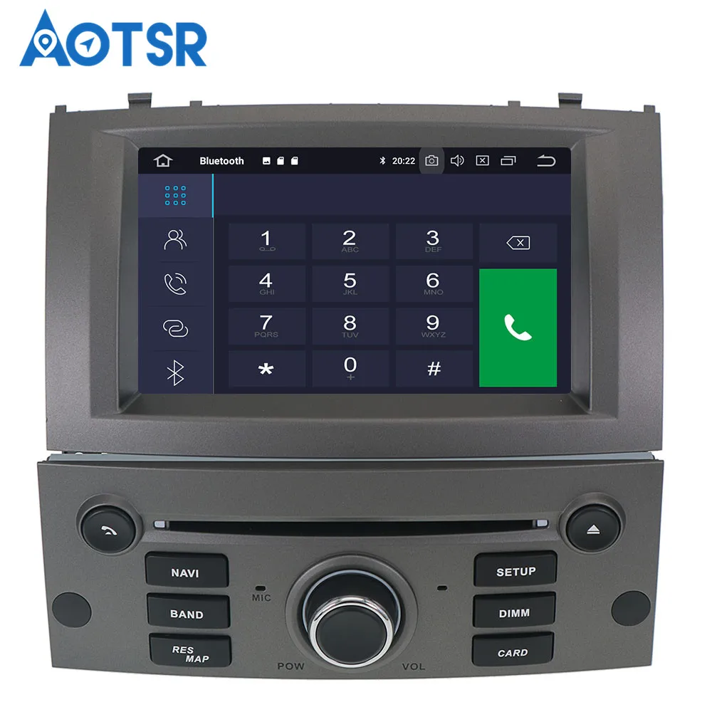 Perfect AOTSR 7" HD Android 9.0 Car GPS Stereo For Peugeot 407 Auto Radio FM RDS DVD WiFi Navigation BT Audio Video Multimedia CAR VIDEO 24