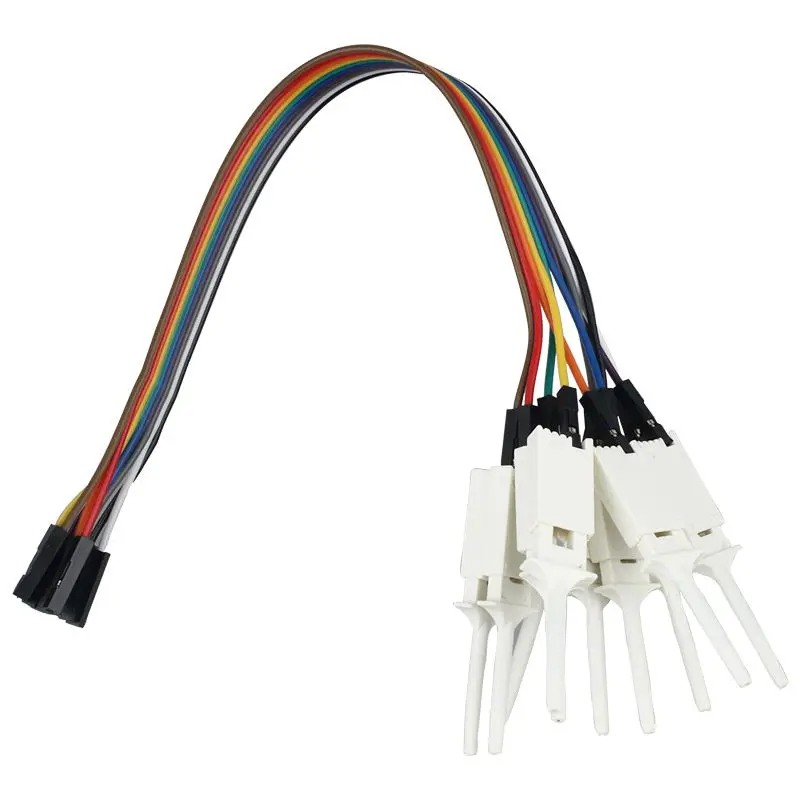 

10 pin DuPont head test hook flat test hook clip test hook logic analyzer hook White