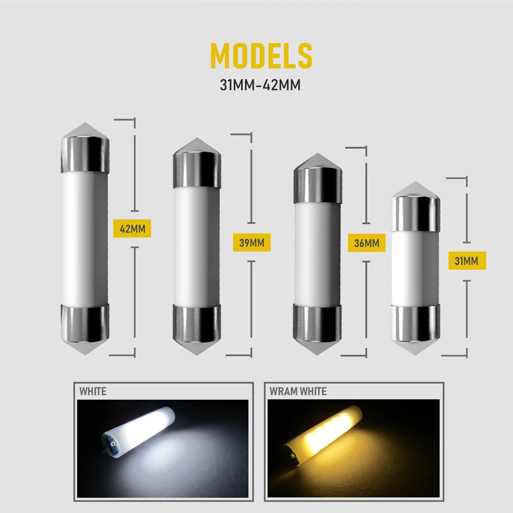 Route101 4x C5W C10W 31mm 36mm 39mm 42mm Festoon 12V ڵ ȭƮ  ȭƮ LED  ڵ ׸ õ  Ʈ 