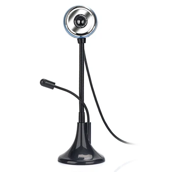 

HD Mini Webcam 2 LED USB 2.0 Web Camera With Mic Rotatable Webcamera For PC Laptop Desktop Portable Wire Control Switch