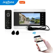 Jeatone – visiophone intelligent Tuya wi fi, interphone vidéo, système de contrôle d'accès à la maison, Code/carte RFID/application/déverrouillage d'écran, détection de mouvement