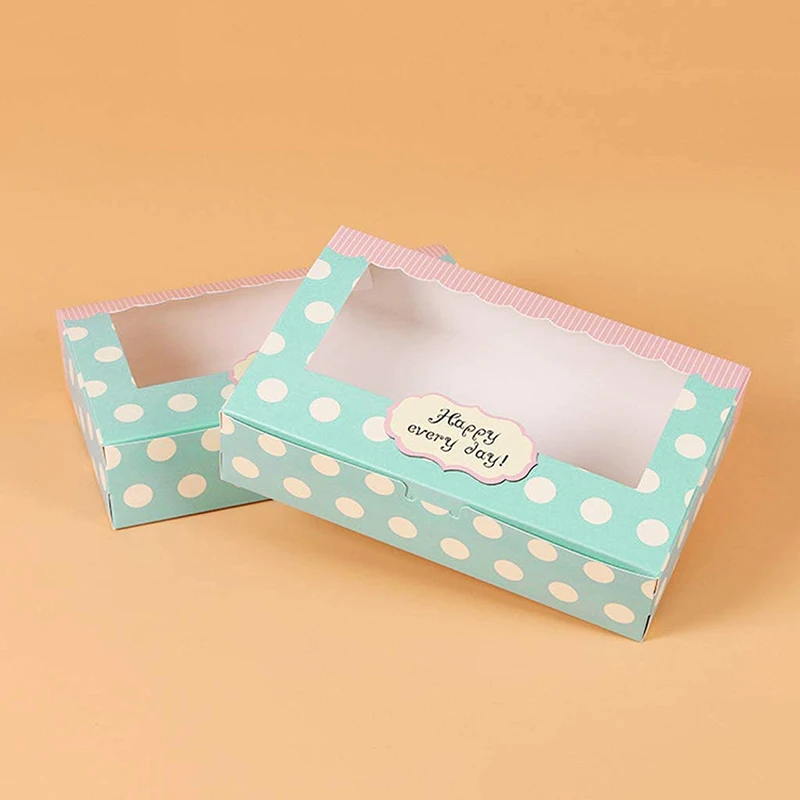 6 Pieces Of Paper Cake Boxes For Cookies Cupcakes Pastries Gift Boxes Bakery Container Set