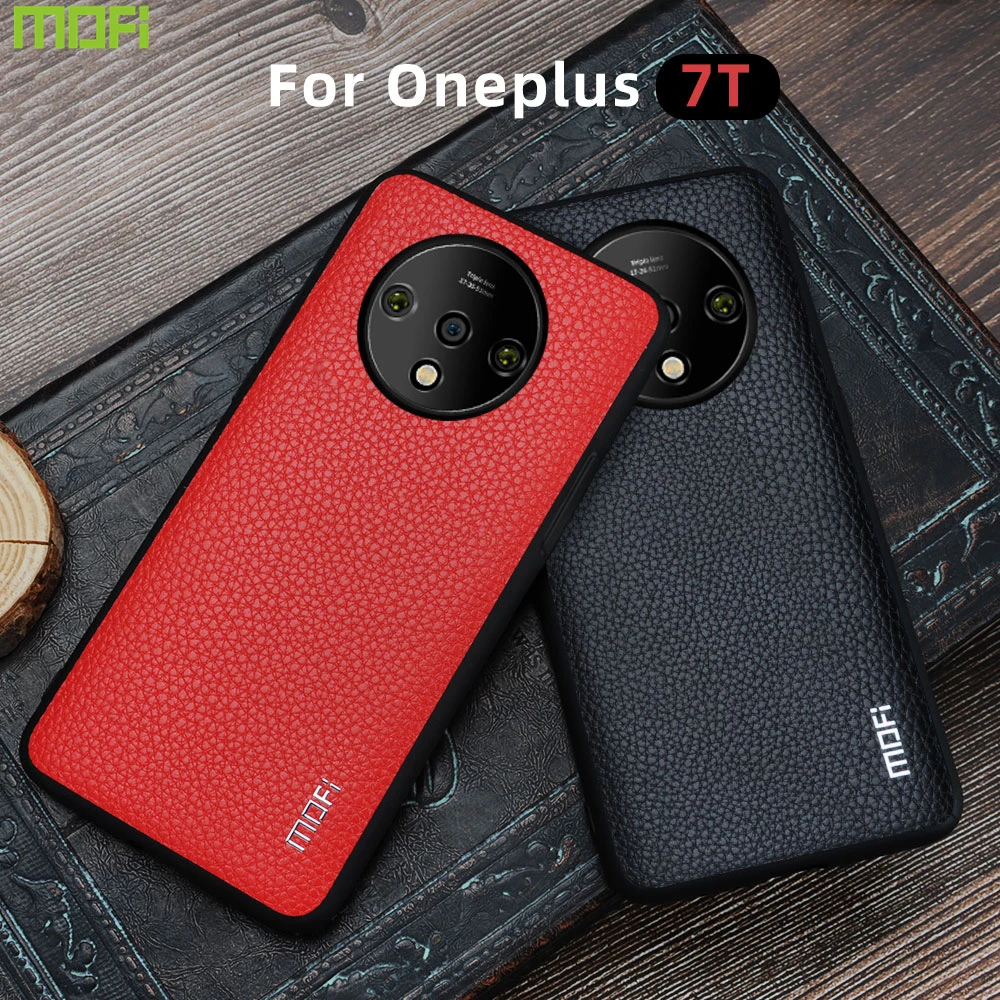 Чехол Mofi для Oneplus 7T чехол перчатка Pro мягкий деловой из искусственной кожи черного
