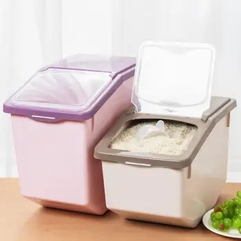 

1pc Plastic Grain Storage Box Cereal Bean Rice Storage Case Box Container Grain Storage Box Container Jars Home Kitchen