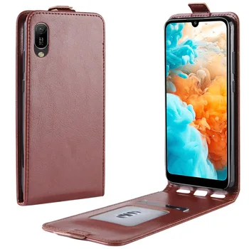 

10pcs/lot Vertical UP and Down Flip PU Leather Case For Huawei Y5 Y6 Pro Y7 Prime 2019 Honor View V20 TPU in inner Cover