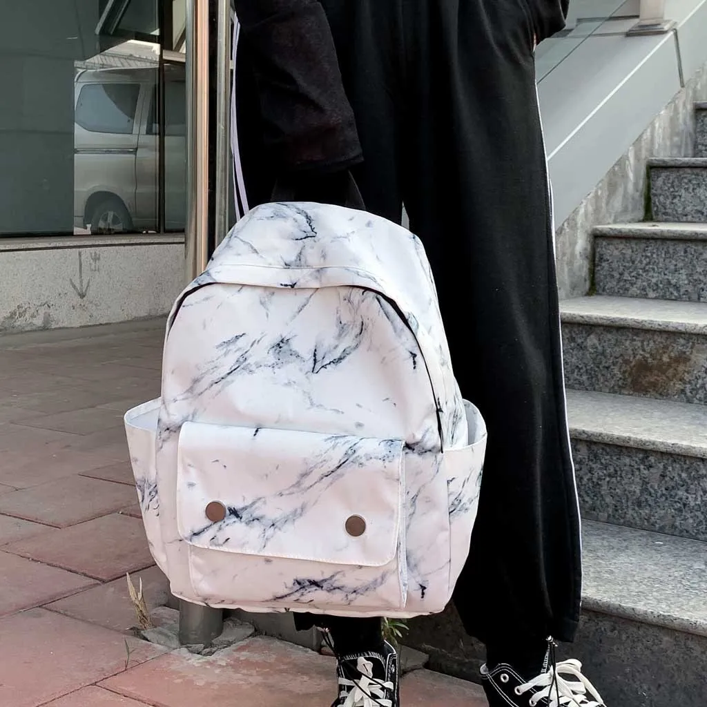 Унисекс мраморный рюкзак рюкзак женская Повседневная Студенческая сумка большая емкость Компьютерная Сумка подростковая женская школьная сумка