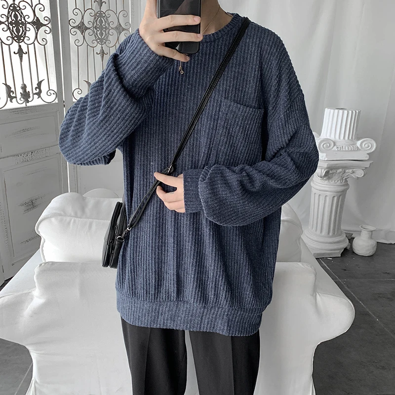 Autumn New Sweater Men Warm Fashion Solid Color Casual O-neck Long-sleeved Pullover Men Streetwear Loose Knit Sweter Man Clothes Autumn New Sweater Men Warm Fashion Solid Color Casual O-neck Long-sleeved Pullover Men Streetwear Loose Knit Sweter Man Clothes