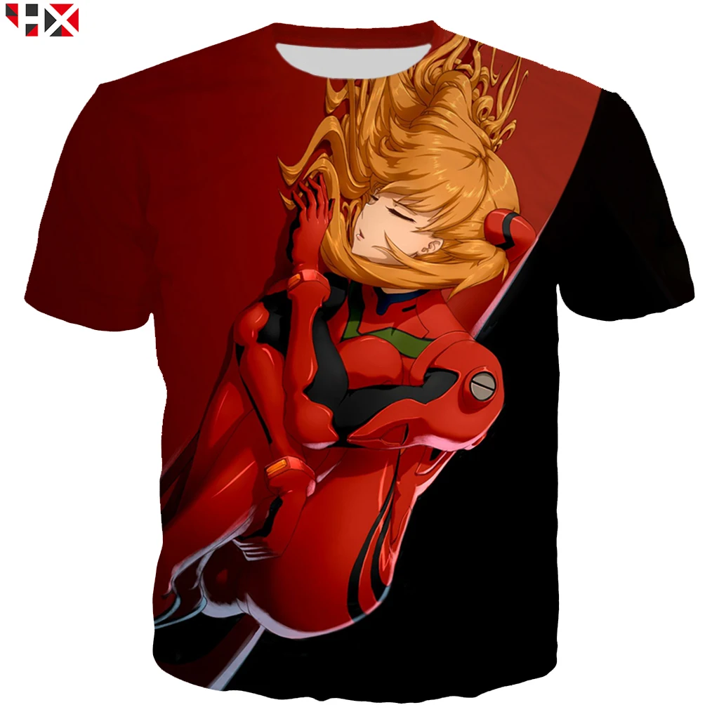 

Anime Neon Genesis Evangelion T Shirt Men Women Short Sleeve Sweatshirt 3D Print Soryu Asuka Langley Casual Tops Pullovers X340