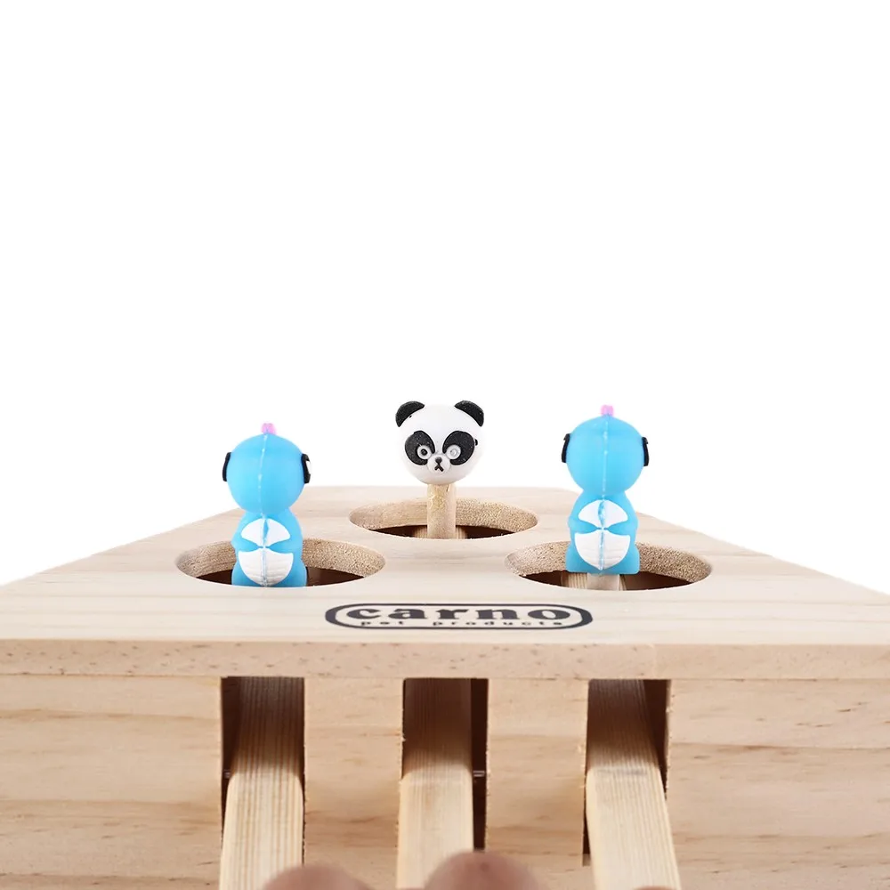 Машина для хомяка забавная игрушечная кошка из цельного дерева Whac-A-Mole mouse товары для домашних животных интерактивный лабиринт с отверстиями для мыши