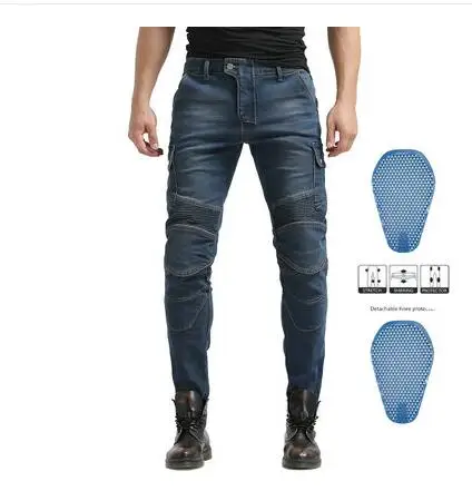 UGB улучшенные мотоциклетные джинсы для езды мужские и женские модели анти-осенние мотоциклетные штаны кевларовые износостойкие велосипедные штаны - Цвет: C