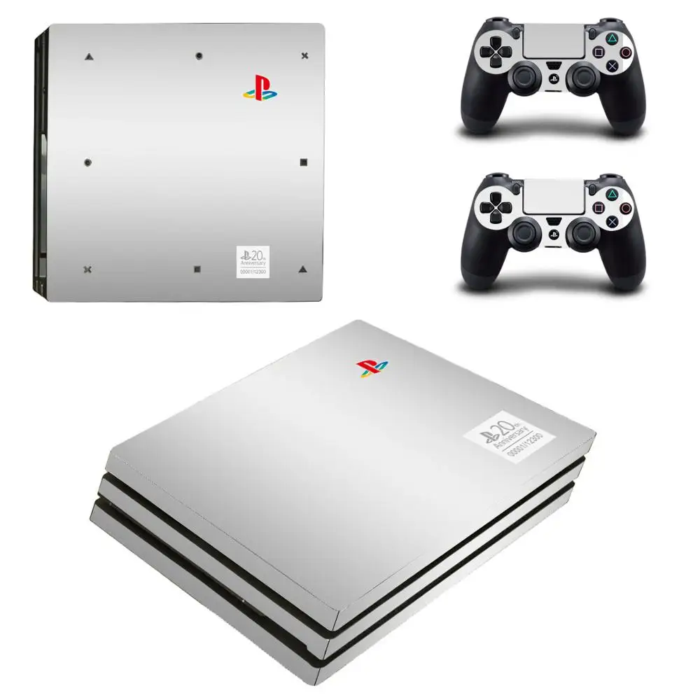 Классический 20-й юбилей чистый белый PS4 Pro кожи наклейка для playstation 4 консоли и контроллеры PS4 Pro кожи наклейка s Наклейка