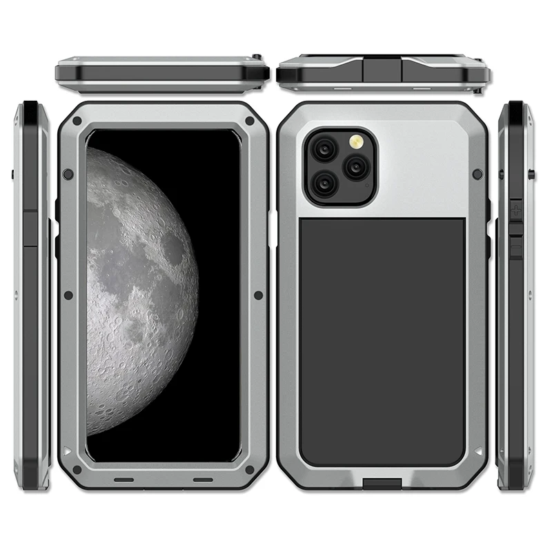 Для Apple iPhone 11 Pro MAX металлическая Броня противоударный сверхмощный защитный чехол для Apple iPhone 11 Pro/11 - Цвет: silver