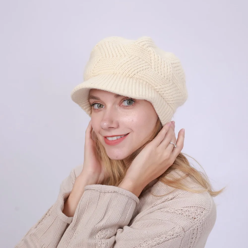 Модная женская зимняя шапка с помпонами, уличная шапка Skullies Beanies для девочек, новинка, однотонная, плюс шерсть, вязаная, теплая, саржевая шапка