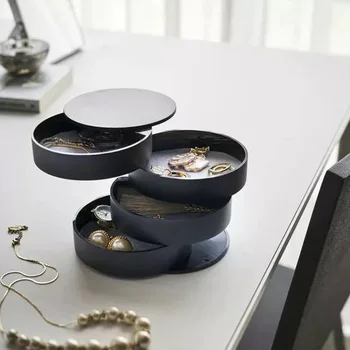 

Multi-function 360° Rotate ABS Multi-layer Tray Show Box Storage Box ABS Europe Style Ring Bracelet Earring Girl Earrings Plate