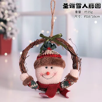 

Christmas Decoration Small Rattan Circle Pendant Window Garland Rattan Ring Christmas Tree Pendant Chrismas Gift Home Decor 1pc