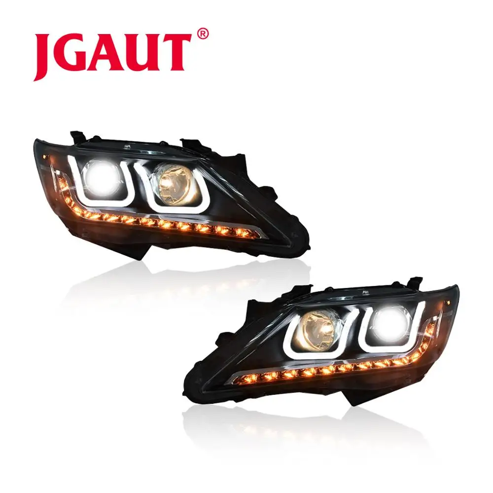 

Car Assembly Head Lamp for Toyota Camry 2012 2013 2014 LED Headlight DRL Lens Double Beam Bi-Xenon HID Q5 Whole kit