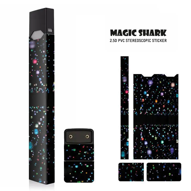 

Magic Shark Moon Sky Star Space Film PVC Ultra Thin Sticker Case Cover For Juul Skin Vape Case 2019 New Arrival