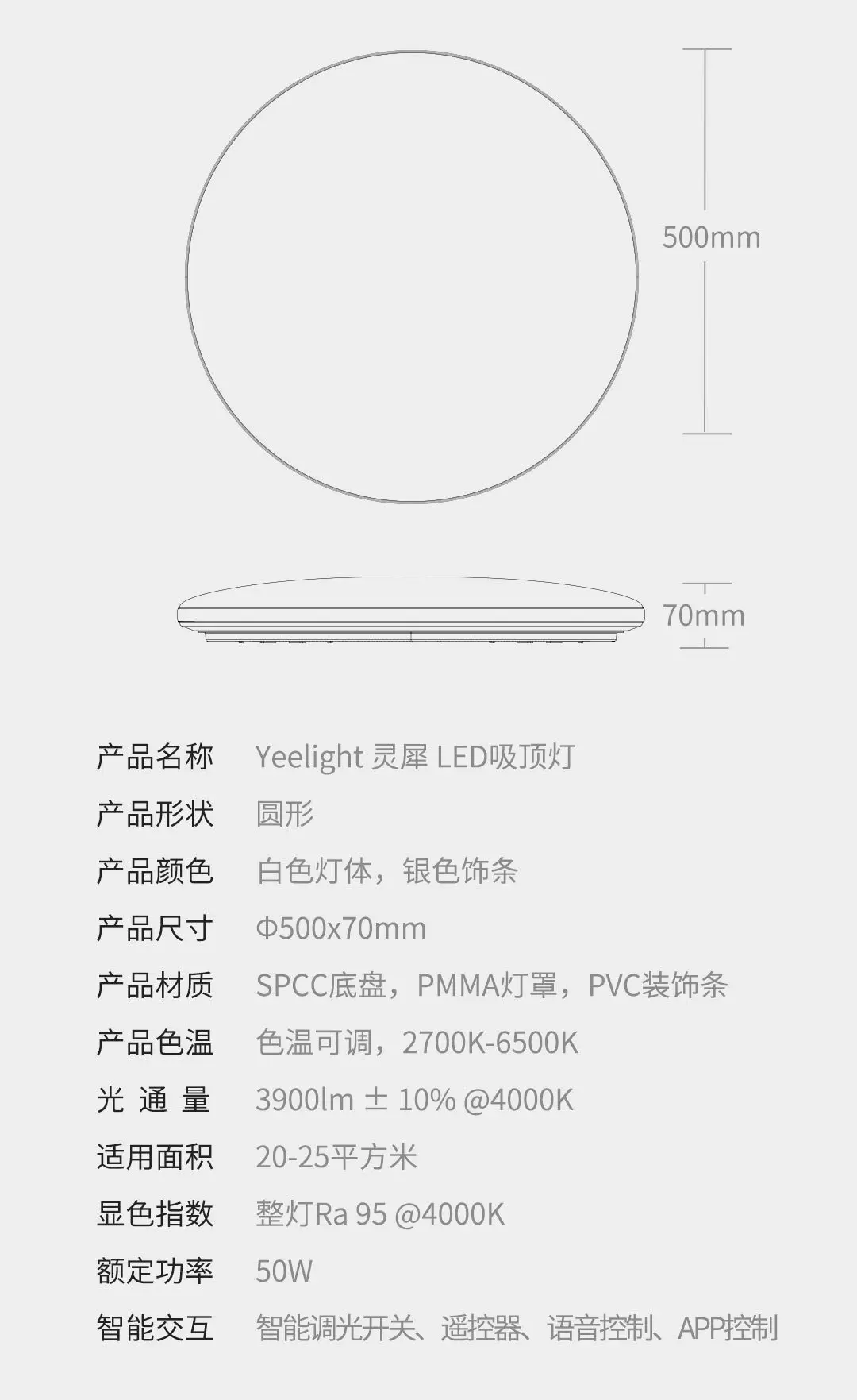 Обновление двухсторонний Xiaomi Yeelight Consonance Intelligence Intelligent, комплект системы, волокно, тонкий дизайн, Mijia Smart APP