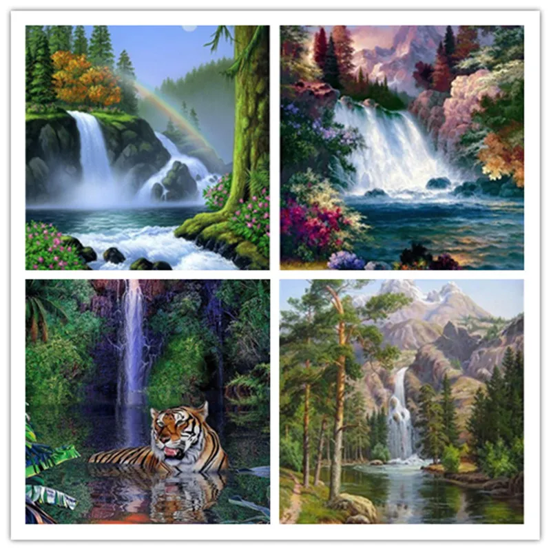 

Diamond Embroidery Scenery Waterfall Cross Stitch DIY Diamond Painting Landscape Home Decoration birthday present