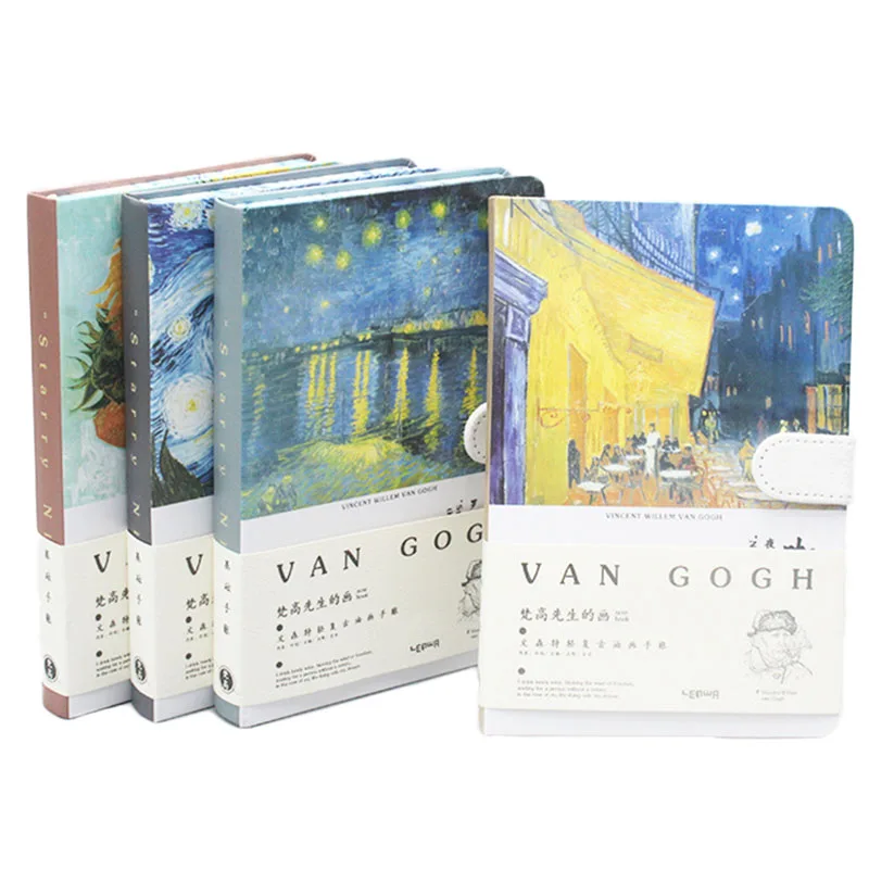 

1pcs 128 Sheets Classic Oil Painting Cover Notebook Creative Blank Inner Page Sketchbook Drawing Magnetic Buckle Notepad