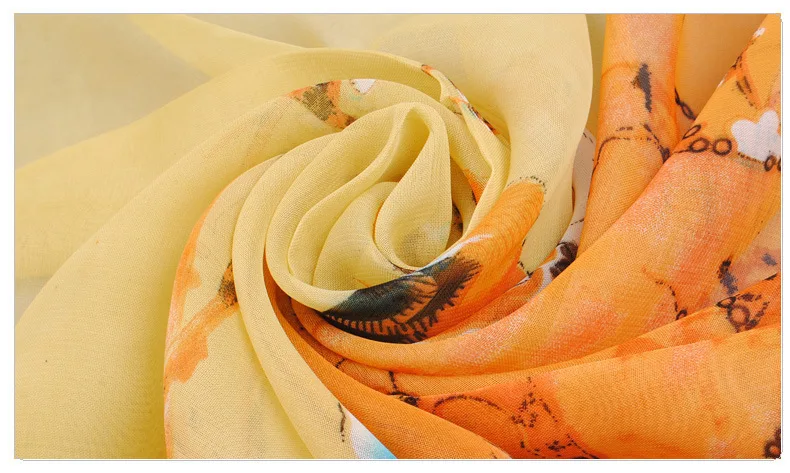 Шелковые шарфы женские стиль Шифон Печатный марлевый платок универсальный солнцезащитный пляжный полотенце подарок шарф шаль производитель