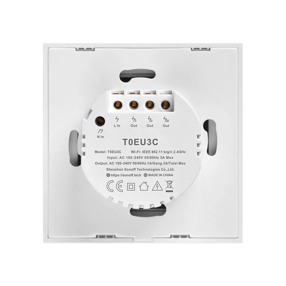 Smart Switch Smart Switch Module Itead SONOFF Outlets Touch EU Wifi Switch Smart Wall Touch Light Switch 1 Gang Touch/WiFi/APP Remote Smart Home Works with Alexa