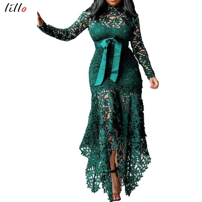 Женское кружевное платье с поясом элегантное летнее в стиле ретро вечерние бое