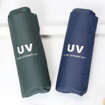 

Cute Five folding Umbrella Sun Protection UV Art Shade Vinyl Umbrella Men and Women Students Small Umbrella Girl QZH096