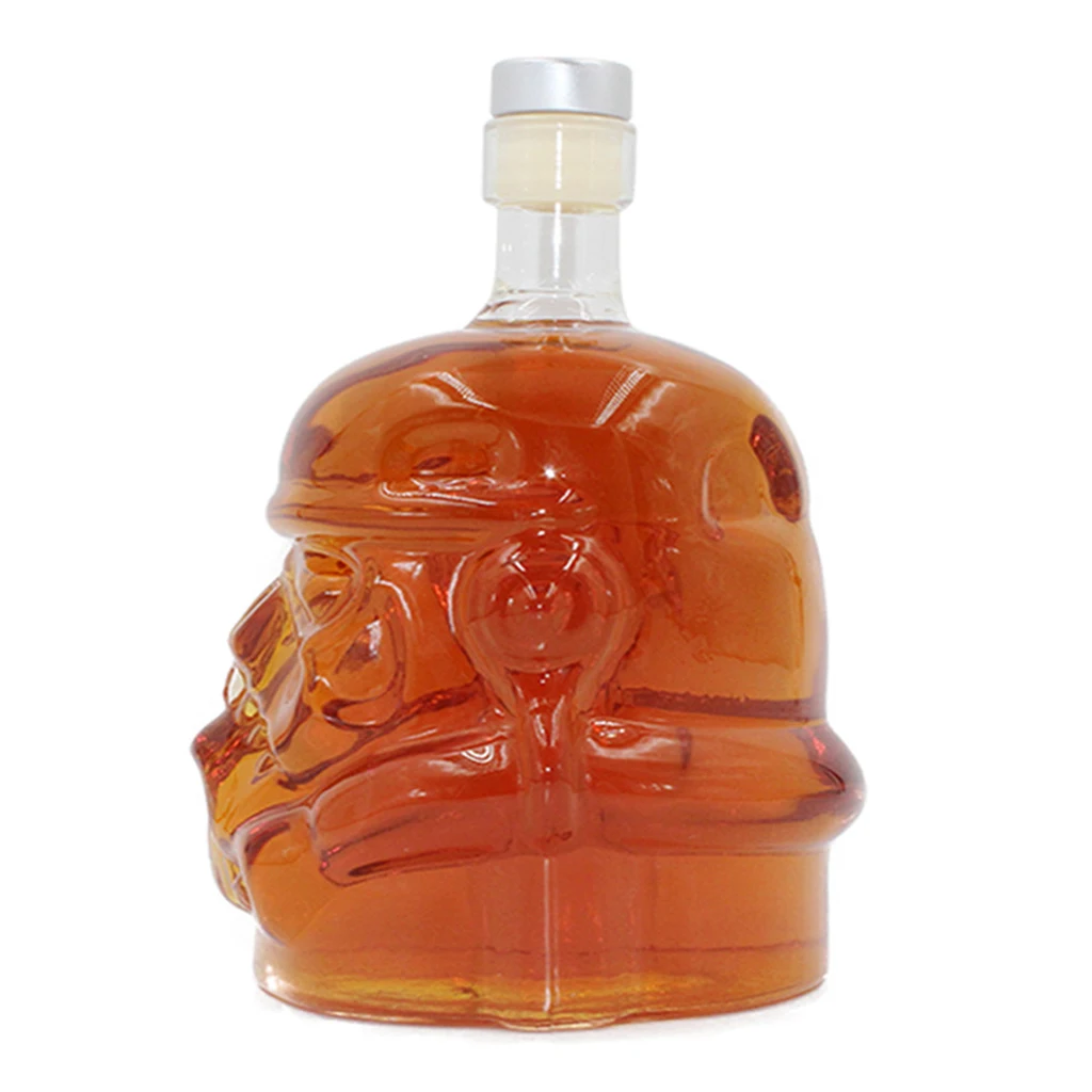 Liquor Whiskey Bottles Decanter w/cork stopper Brandy Wine Clear Glass 650ml