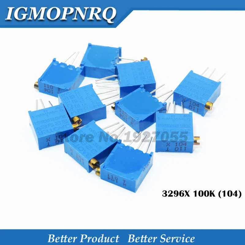 10 шт. 3296X-1-104 3296X 104 100K Ом Регулировка стороны прецизионный многооборотный