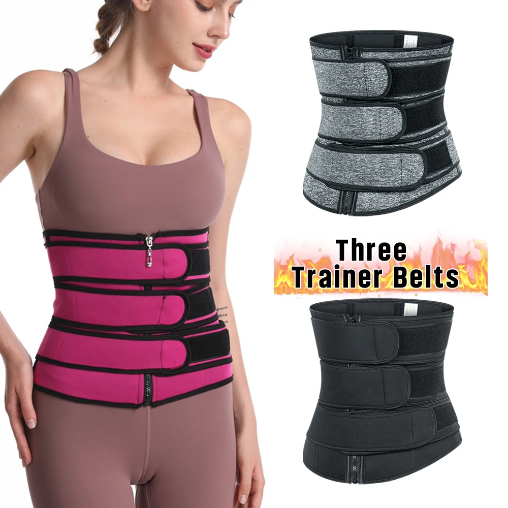 3 Belt Waist Trainer Plus Size Sauna Shaper Corset 5xl Sweat Slimming