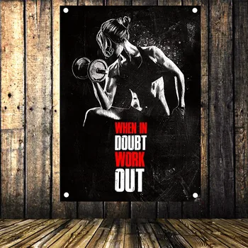 

Bodybuilding Flags & Banners Wall Hanging, Sports Wall Art Poster, Bodybuilder Decor. Boys Room, Home Workout. Guys Classroom