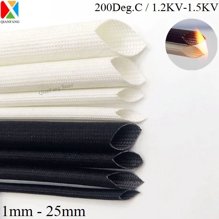 10m Fiberglass Cable Sleeve 1 25mm Insulation Soft Braided Chemical