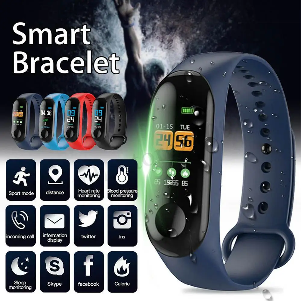 

2019 Newly Hot Sales Fashion Hot Smart Braclet 0.96in TFT Screen Heart Rate Sports Waterproof Sleep Monitoring Watch MSK66