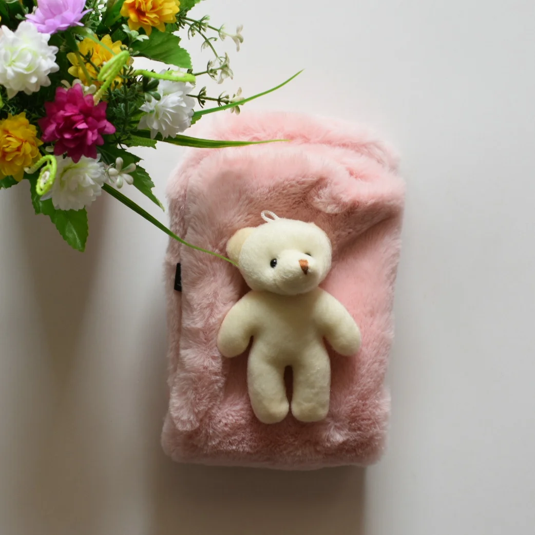 Intersection Shape Children's Ring Warm Winter Scarf Cute 3D Cartoon Bear Imitation Rabbit Fur Collar Echarpe Girl Boys Scarves