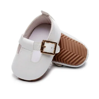 

Newborn Baby Girl Shoes British Style Buckle Shallow PU First Walkers Infant Toddlers Non-slip Soft Sole Baby Shoes