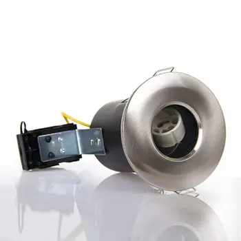 

4 x GU10 Fire Rated Recessed Downlight Satin Chrome Fixed Bathroom Spotlight