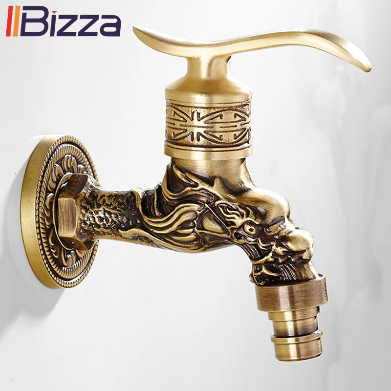 TOPBATHY Vintage Water Faucet Wall Mounted Water Faucet Zinc Alloy Washing Machine Faucet for Home Kitchen Bathroom Outdoor Garden