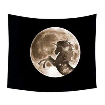 

The Latest Polyester Tapestry Wall Hanging Wild Animals Wolf Mermaid Star Moon Unicorn Camping Blanket Mountain Home Decoration
